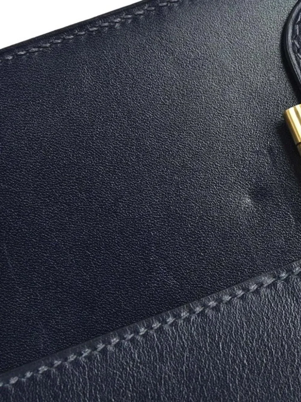 Hermes Blue Navy Box Calf Pochette Jet Clutch Bag